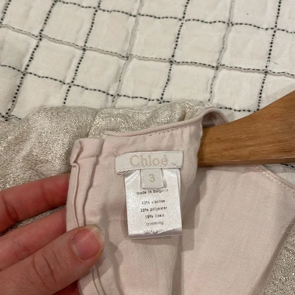 Chloe toddler sparkly gold dress size 3